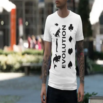 Evolution poker, tricou cu mesaj