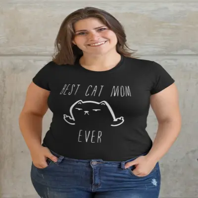 Best cat mom, tricou cu mesaj