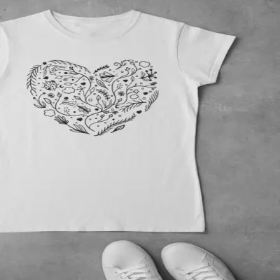 Heart inima- , tricou cu mesaj