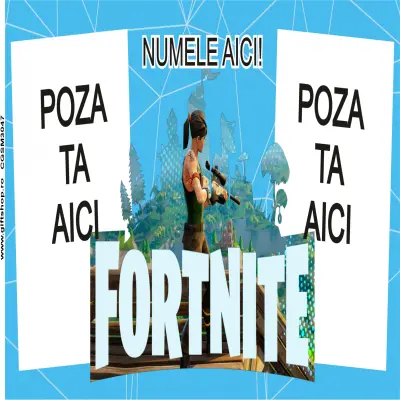 Fortnite, model 3, cana din ceramica, 330ml, personalizata cu 2 poze si 1 text