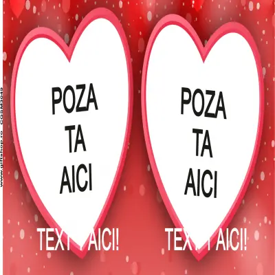Hearts, model 1, cana din ceramica, 330ml, personalizata cu 2 poze si 1 text