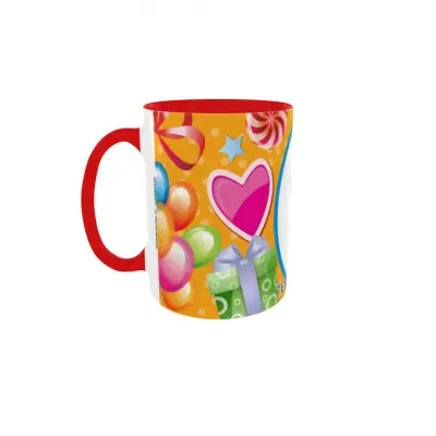 Happy birthday, model 10, cana din ceramica, 330ml, personalizata cu poza si text