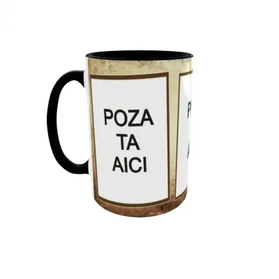 Cana, personalizata cu 3 poze si 1 text, 330ml, model 3136