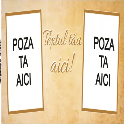 Cana, personalizata cu 2 poze si 1 text, 330ml, model 3150