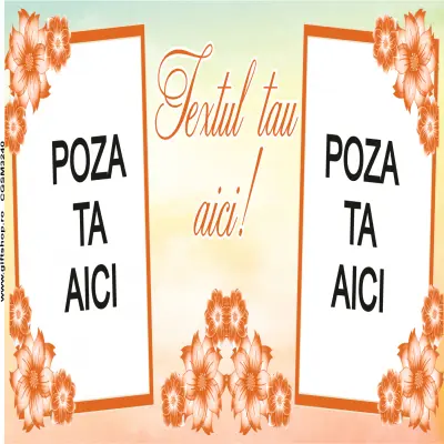 Cana, personalizata cu 2 poze si text, 330ml, model 3240
