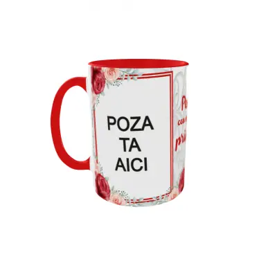 Pentru cea mai buna prietena, cana personalizata cu 2 poze si text, 330ml, model 3272