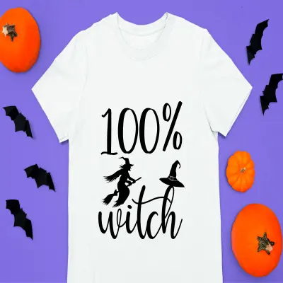 100 % witch, tricou cu mesaj