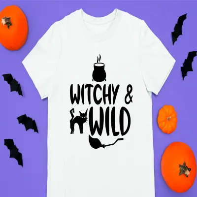 Witchy & wild, tricou cu mesaj.