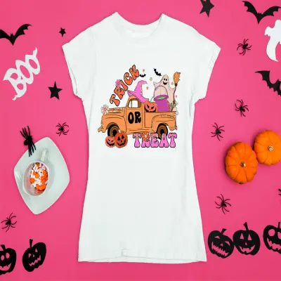 Trick or treat, tricou cu mesaj..