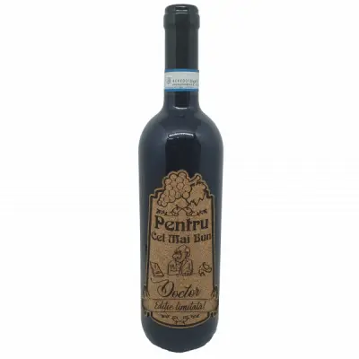 Pentru cel mai bun doctor, editie limitata, vin rosu cabernet sauvignon, demisec, 750ml, 13.5% alcool
