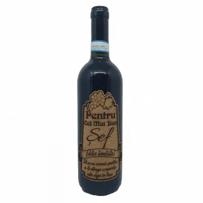Pentru cel mai bun sef, tot ce ai nevoie ,editie limitata, vin rosu cabernet sauvignon, demisec, 750ml, 13.5% alcool