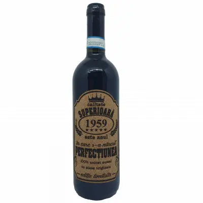 1959 este anul in care s-a nascut perfectiunea, editie limitata, vin rosu cabernet sauvignon, demisec, 750ml, 13.5% alcool