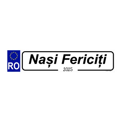 Nasi fericiti, indicator masina, 200x60 mm, model 2