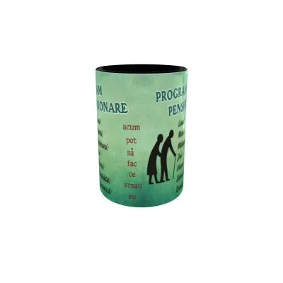 Program pensionare, cana din ceramica, 330ml