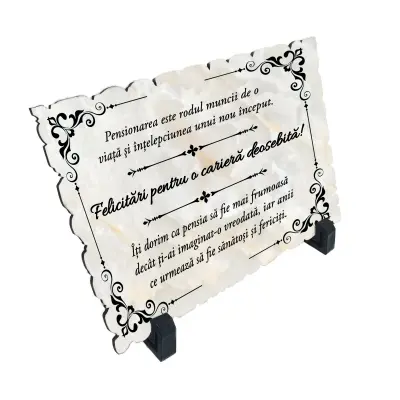 Felicitari pentru o cariera deosebita, placheta cu mesaj, model a