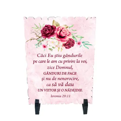 Caci eu stiu gandurile pe care le am..., placheta cu mesaj, model a