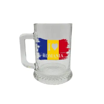 Romania steag, halba cu mesaj