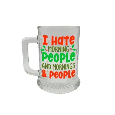 I hate mornings, halba cu mesaj