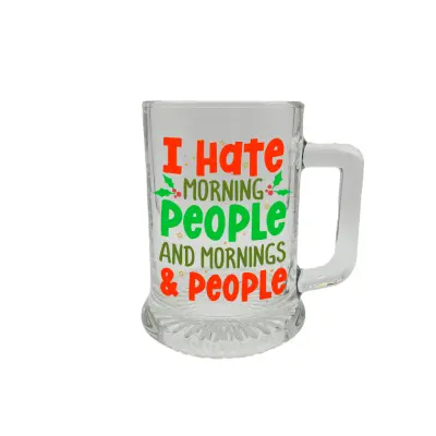 I hate mornings, halba cu mesaj