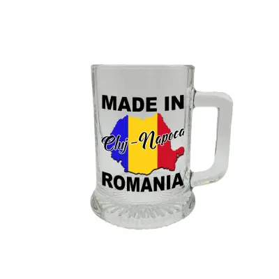 Made in cluj-napoca romania, halba cu mesaj