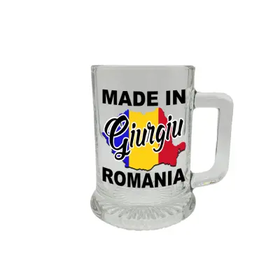 Made in giurgiu romania, halba cu mesaj