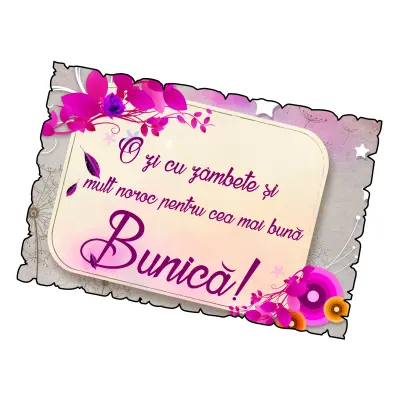 O zi cu zambete pentru cea mai buna bunica, magnet frigider mgs108
