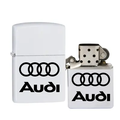 Audi, bricheta metalica gravata laser cu mesaj model 2