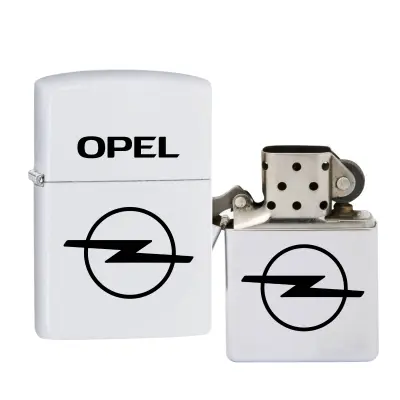 Opel, bricheta metalica gravata laser cu mesaj, model 2