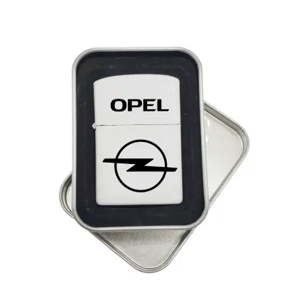 Opel, bricheta metalica gravata laser cu mesaj, model 2