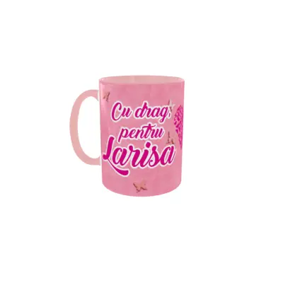 Cu drag pentru (numele), cana personalizata cu poza si text, 330ml, model 3370