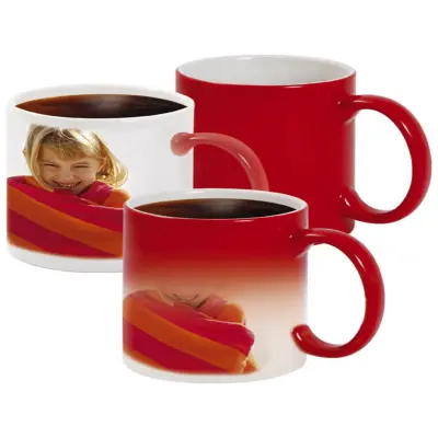 .interior alb, cana rosie termosensibila, din ceramica, personalizata