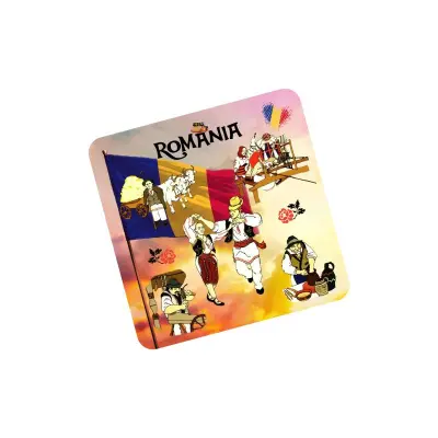 Romania port popular, suport coster din lemn, model 010