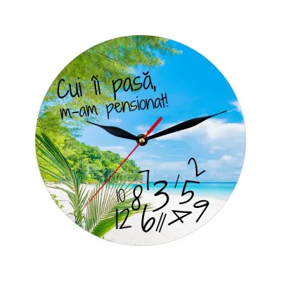 Cui ii pasa m-am pensionat, ceas lemn de perete, model 13