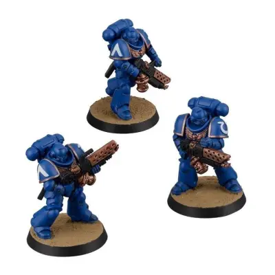 Kit 3 miniaturi nepictate, 6 vopseluri si 1 pensula, warhammer 40.000, infernus marines