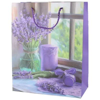 Plasa cadou lavanda 26×32 cm, model 3313