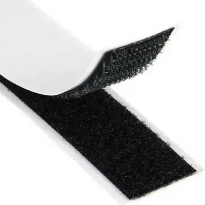 Set 10 buc. banda velcro autoadeziva, dimensiuni 30mm latime x 10cm lungime, culoare neagra